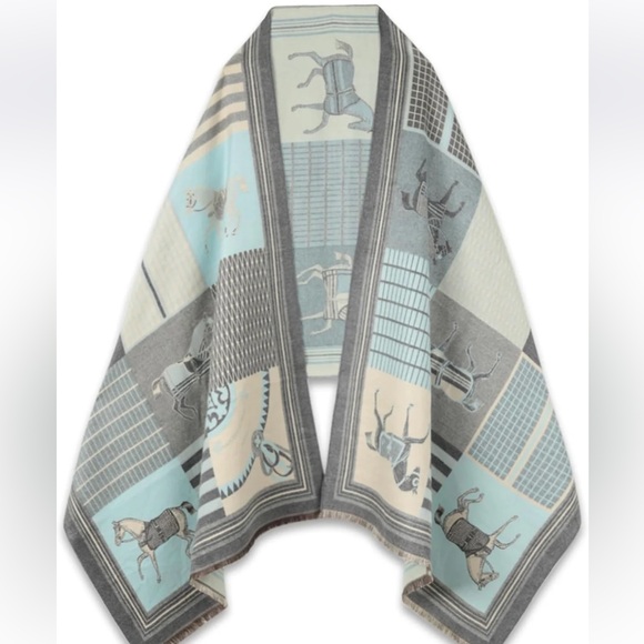 Accessories - Pashmina Classic Equestrian Wrap Scarf Shawl